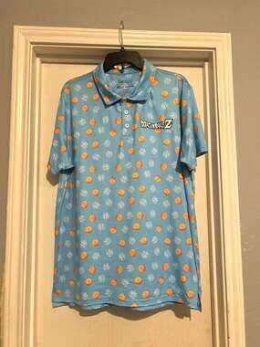 Dragon Ball Z Blue Performance Golf Polo Shirt All Over Print